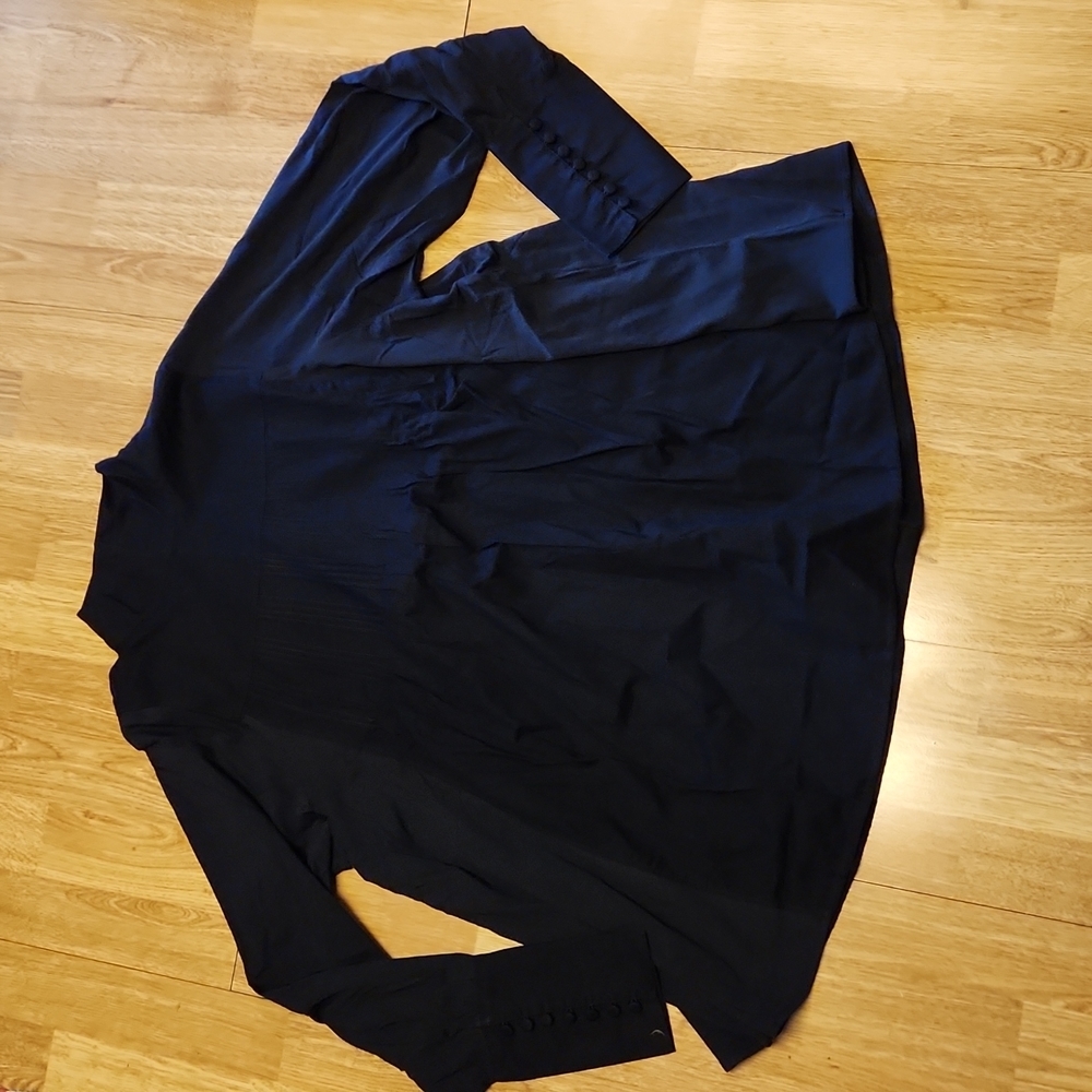 Peruvian Connection black Victorian inspired top sz small